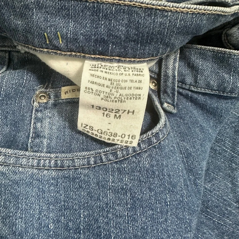 Riders High Waisted Straight Leg Denim Jeans - SIZE 16 Medium Wash Casual - Picture 3 of 6